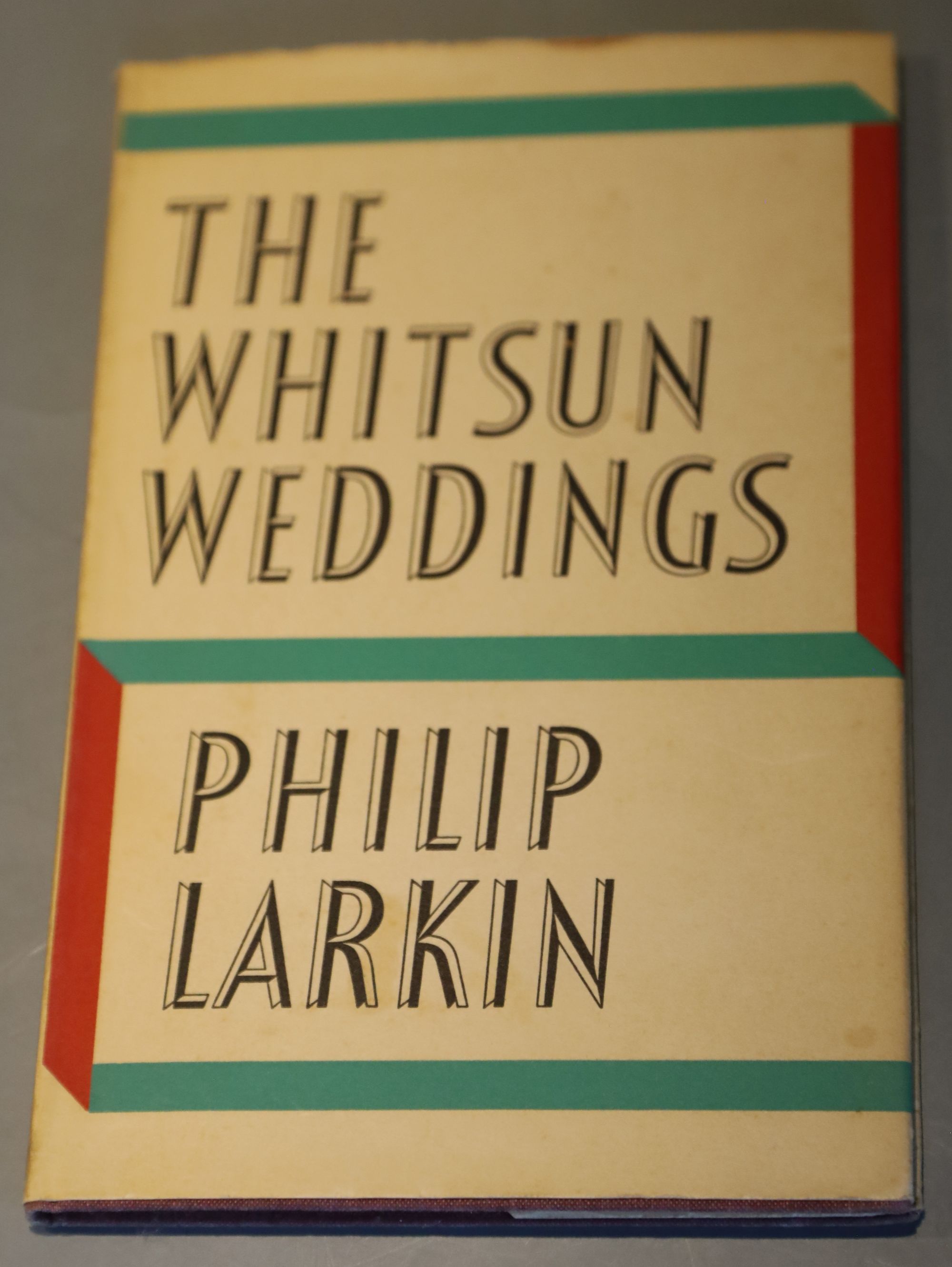 Larkin, Philip - The Whitsun Weddings, 1st edition, 8vo, maroon cloth in clipped d.j., Faber and Faber, 1964
